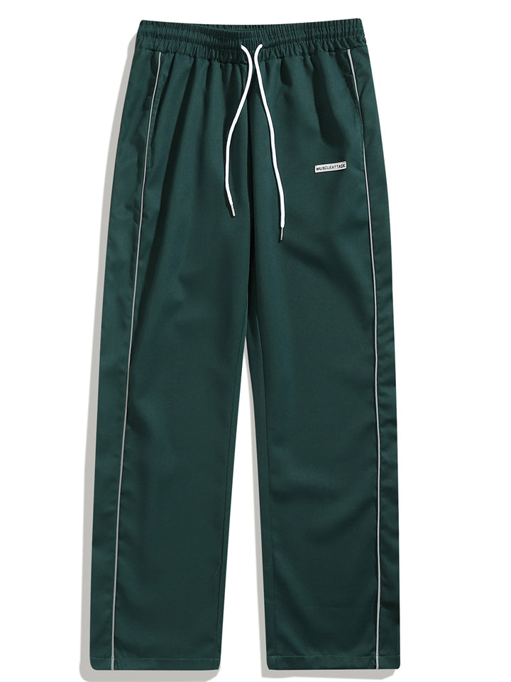 Men's Retro High Street Contrast Color Straight Pants