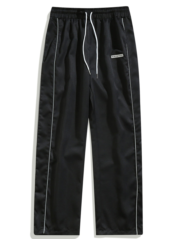 Men's Retro High Street Contrast Color Straight Pants