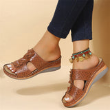 Flower Hollow Out Open Toe Breathable Beach Slippers for Women