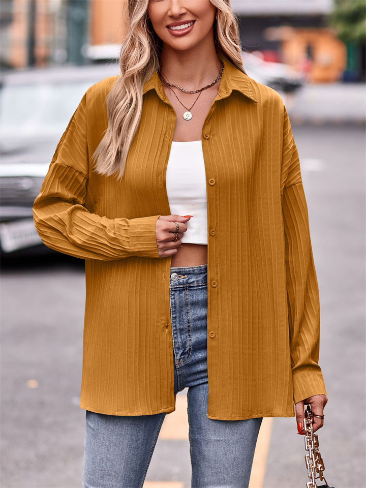 Comfortable Relaxed Lapel Button Breathable Blouses for Women