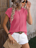 Women's Candy Color Sweet Crew Neck Short Sleeve Knit Sweater