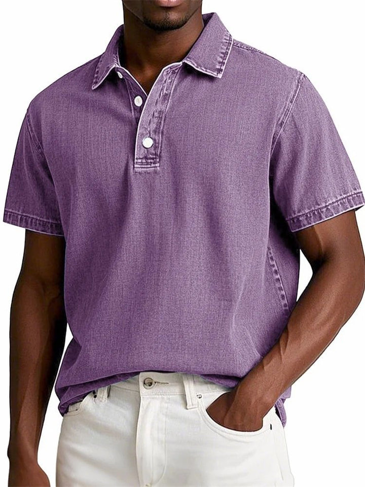 Men's Summer Solid Color Short Sleeve Lapel Polo Shirts