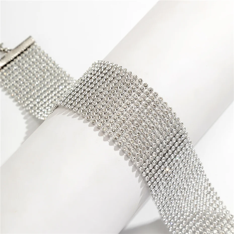 Female 1.5CM & 4CM Sparkling Rhinestone Choker Necklaces