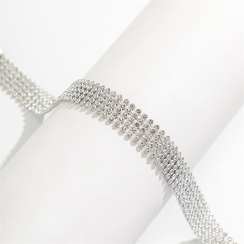 Female 1.5CM & 4CM Sparkling Rhinestone Choker Necklaces
