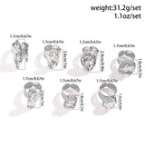 Ladies Exaggerated Sparkling Big Rhinestone Party Rings