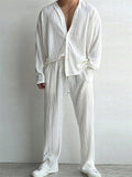 Stylish Comfy Long Sleeved V-Neck Set for Men