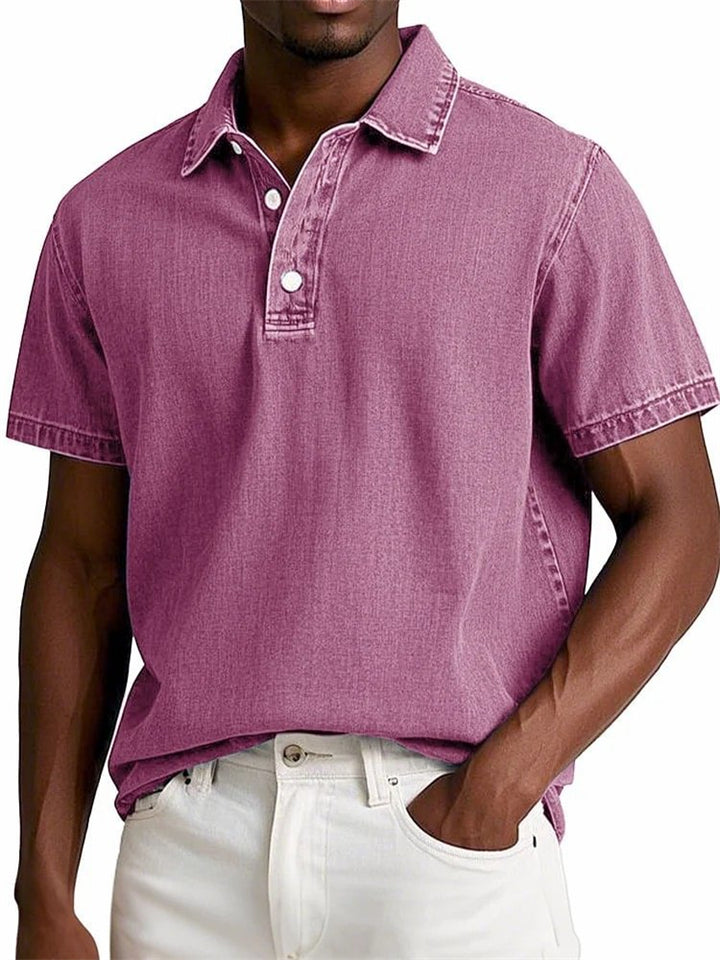 Men's Summer Solid Color Short Sleeve Lapel Polo Shirts
