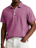 Men's Summer Solid Color Short Sleeve Lapel Polo Shirts