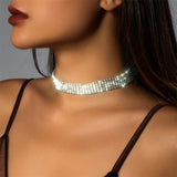 Female 1.5CM & 4CM Sparkling Rhinestone Choker Necklaces