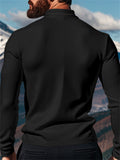 Men's Solid Color Comfy Semi High Neck Shirt