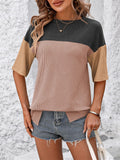 Women's Color Block Striped Texture Casual Shirt