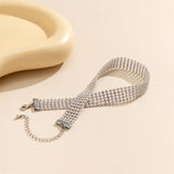 Female 1.5CM & 4CM Sparkling Rhinestone Choker Necklaces