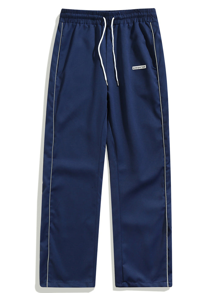 Men's Retro High Street Contrast Color Straight Pants