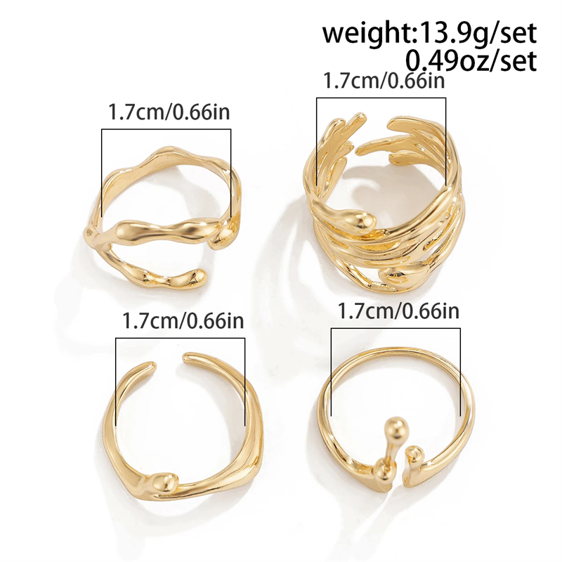 Trendy Irregular Lava Adjustable Rings for Couples