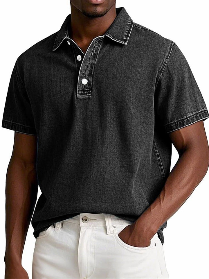 Men's Summer Solid Color Short Sleeve Lapel Polo Shirts