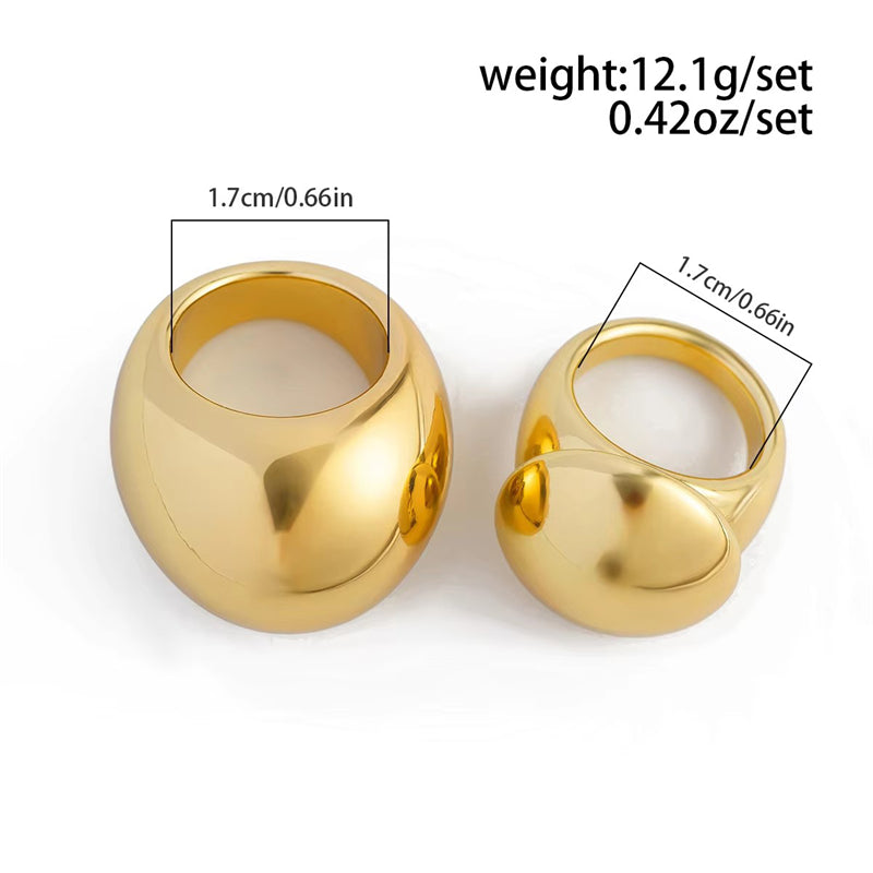 Ladies Luxury Thickened Irregular Circle Statement Rings