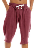 Casual Loose Men's Cotton Linen 3/4 Pants