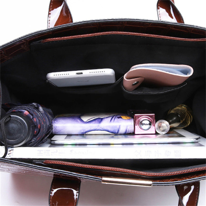 New Stylish Vintage Sequined Crocodile Printed High Quality Handbags