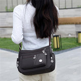 Multi-Pocket Zip Fastening Adjustable Shoulder Strap Casual Crossbody Bag