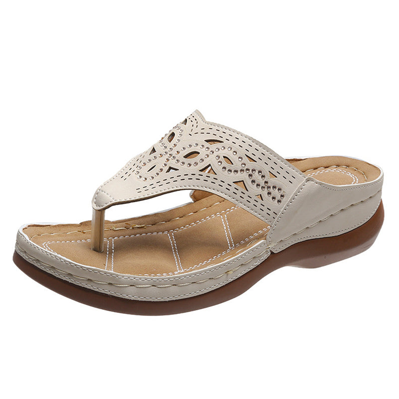 Hollowed-Out Design Lightweight Flip Flop For Women