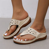 Hollowed-Out Design Lightweight Flip Flop For Women