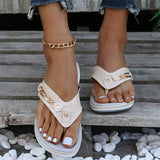 Summer Metal Buckle Celebrity Beach Slippers for Women