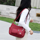 Multi-Pocket Zip Fastening Adjustable Shoulder Strap Casual Crossbody Bag