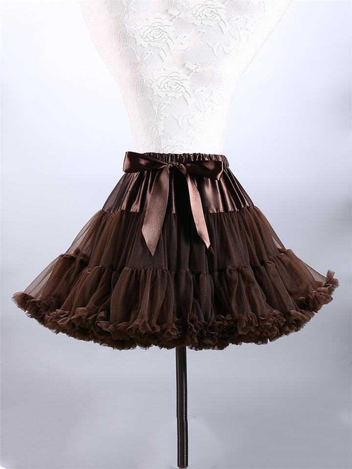Pretty Ballet Elastic Waistband Tulle Mini Flared Tutu Skirt
