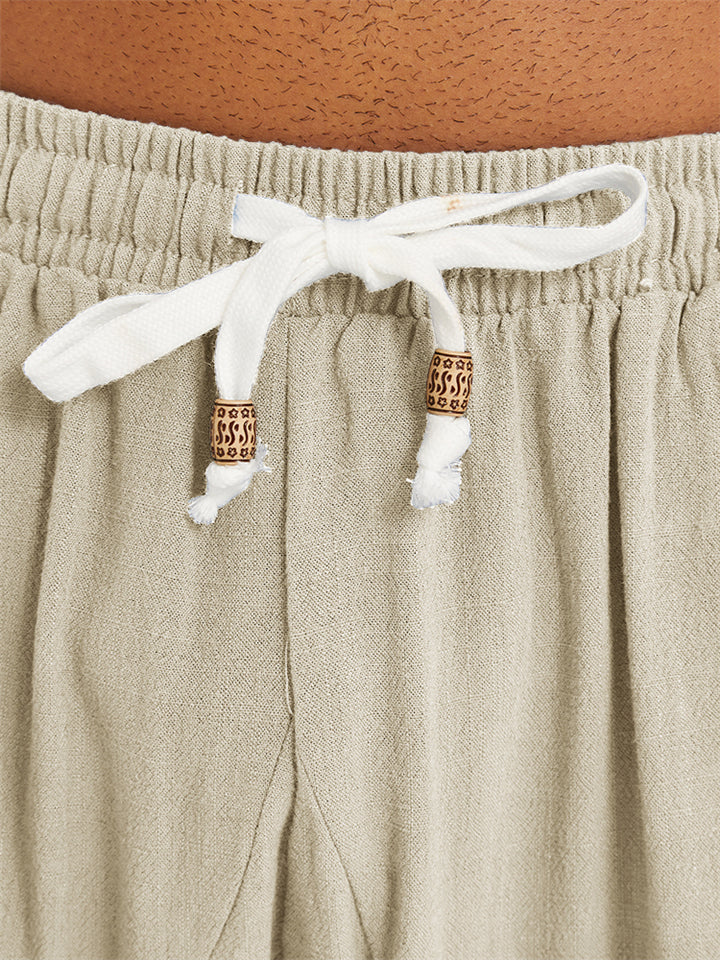 Casual Loose Men's Cotton Linen 3/4 Pants