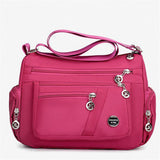 Multi-Pocket Zip Fastening Adjustable Shoulder Strap Casual Crossbody Bag