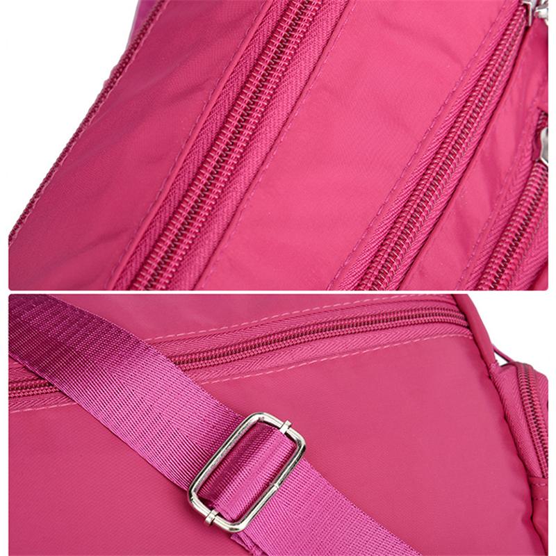 Multi-Pocket Zip Fastening Adjustable Shoulder Strap Casual Crossbody Bag