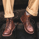 Men Vintage Leather Ankle Boots