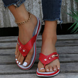 Summer Metal Buckle Celebrity Beach Slippers for Women