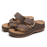Female Casual Ankle Strap Flip Flops Wedge Slippers