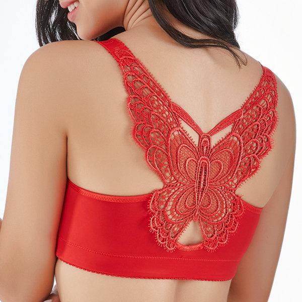 Beautiful Butterfly Back Wireless Front Closure Push Up Bras