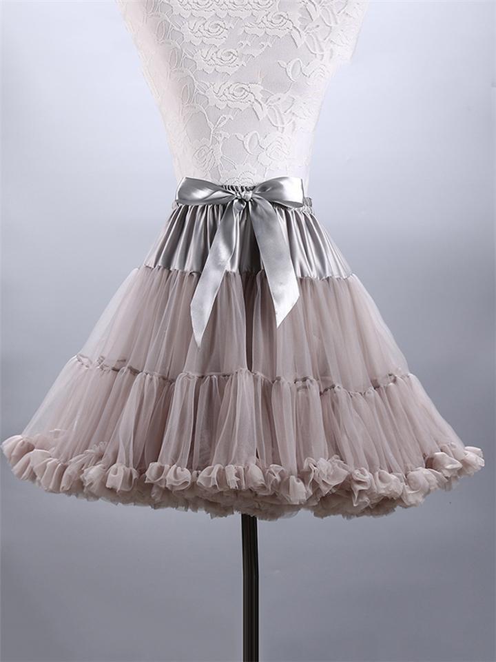 Pretty Ballet Elastic Waistband Tulle Mini Flared Tutu Skirt