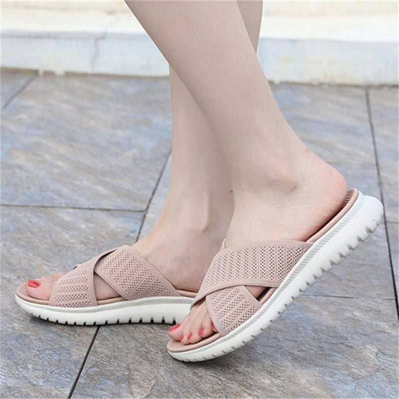 Casual Comfy Plus Size Flat Open Toe Female Summer Slippers