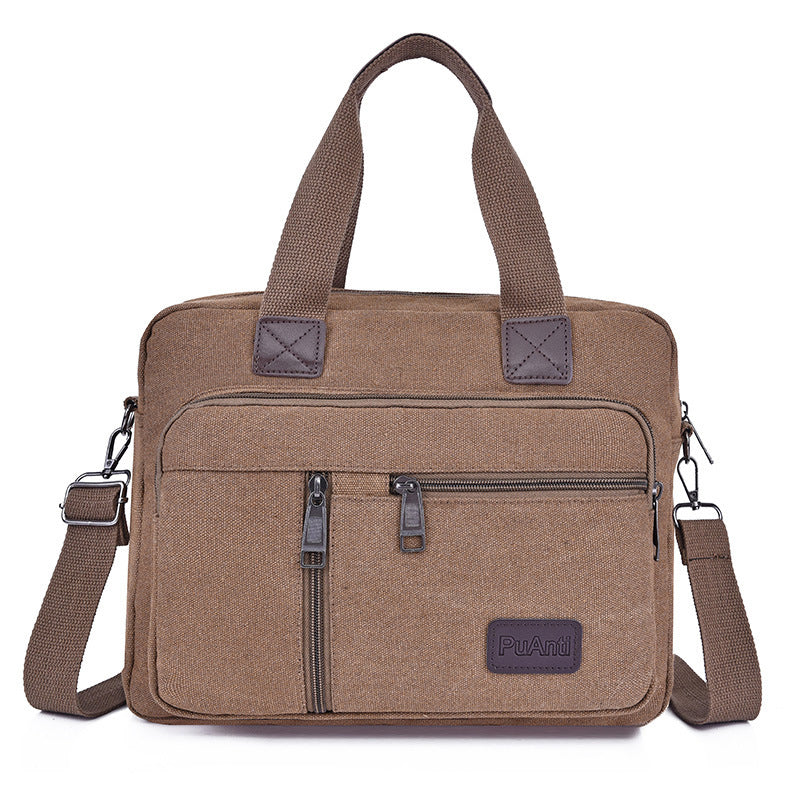 Men's Large Capacity Multifunctional Canvas Business Handbag