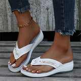 Summer Metal Buckle Celebrity Beach Slippers for Women