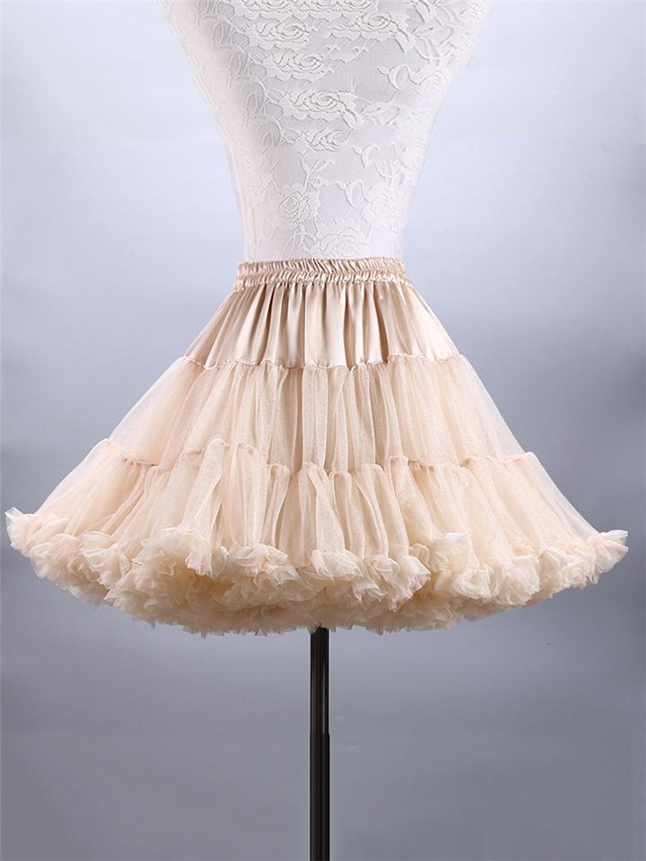 Pretty Ballet Elastic Waistband Tulle Mini Flared Tutu Skirt