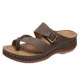 Female Casual Ankle Strap Flip Flops Wedge Slippers