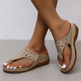 Hollowed-Out Design Lightweight Flip Flop For Women