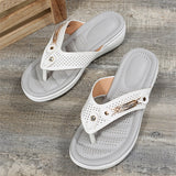 Summer Metal Buckle Celebrity Beach Slippers for Women
