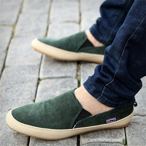 Men's Round Toe Breathable Comfy Flat Canvas Shoes for Summer