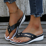 Summer Metal Buckle Celebrity Beach Slippers for Women