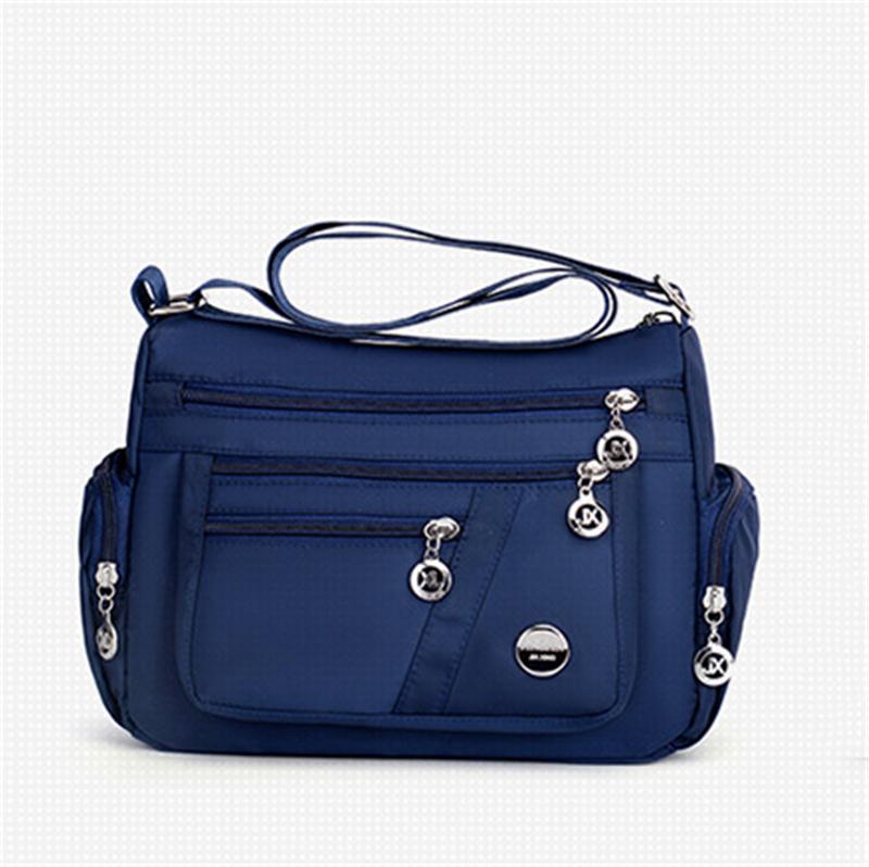 Multi-Pocket Zip Fastening Adjustable Shoulder Strap Casual Crossbody Bag