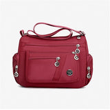 Multi-Pocket Zip Fastening Adjustable Shoulder Strap Casual Crossbody Bag