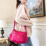 Multiple Compartment Zip Fastening Adjustable Shoulder Strap Waterproof Crossbody Bag