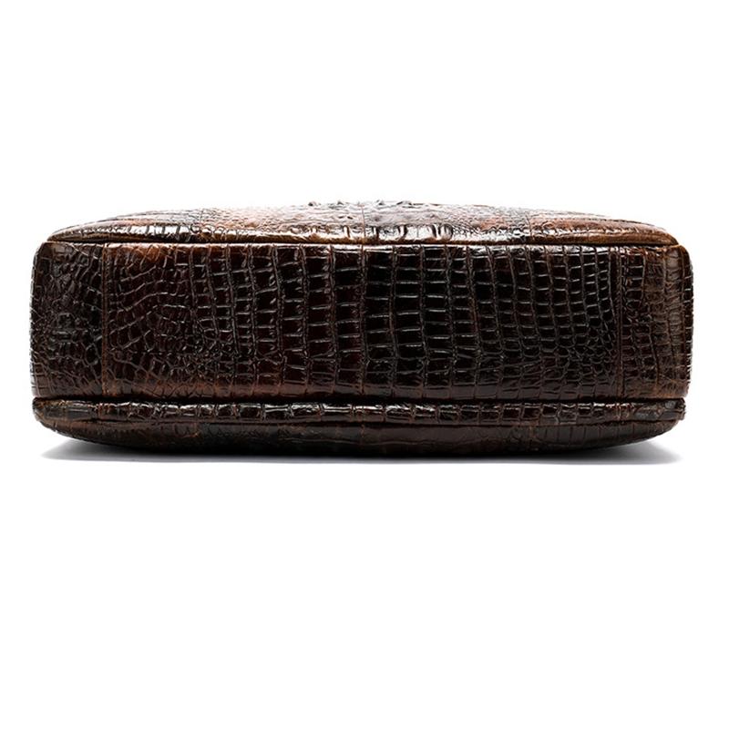 Retro Style Crocodile Textured Interior Pocket Detachable Sling Strap Laptop Bag