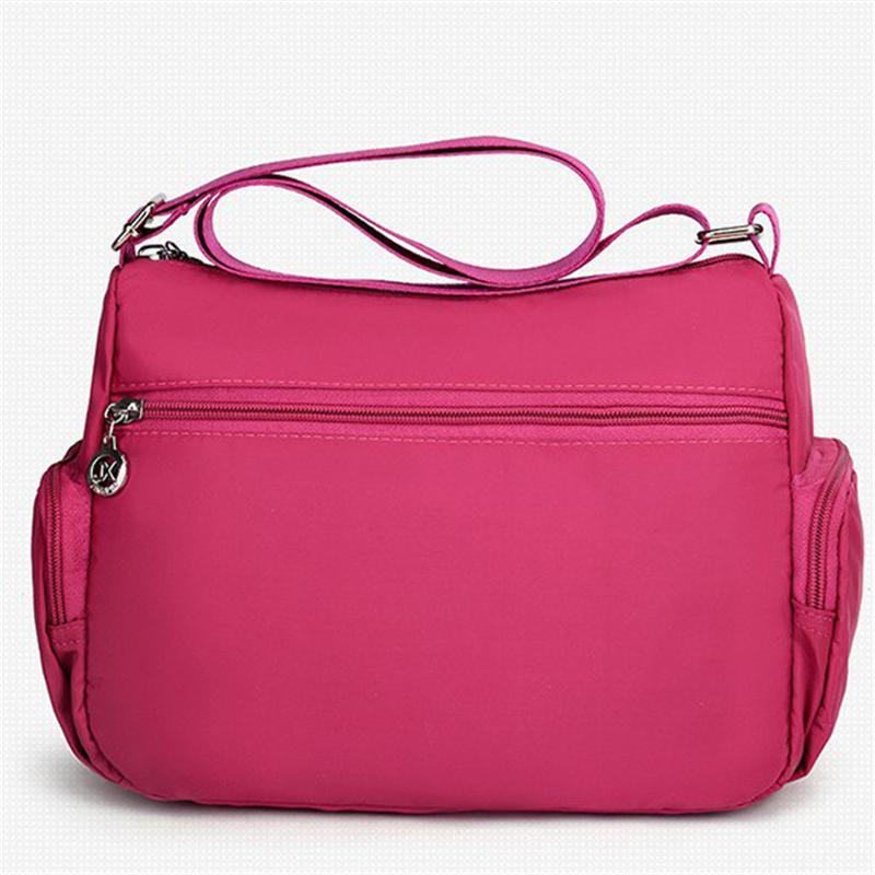 Multi-Pocket Zip Fastening Adjustable Shoulder Strap Casual Crossbody Bag